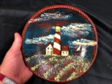Elduth 2002 Redware Pottery Lighthouse Plate