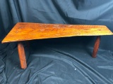 Old 3-Legged Wooden Tree Bench, LOS UNABLE TO SHIP