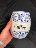 Germany Blue + White Porcelin Coffee Container, 6