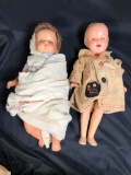 Lot- Antique Dolls, R+B Doll Needs L Arm Reattached, Second Doll no Markings, 18 1/2