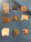 Lot of 9 Paleo Clovis Bases, Jasper, Quartz, Quartzite, Onondaga Chert, PA, MD, VA, 1 3/4