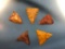 (5) Jasper Triangle Points, Pennsylvania Collection, Cobble Jasper Longest 1 1/16