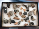 Iroquoian Pipe Fragments, Bowls, Stems, Effigies, NY State, Longest is 3 1/2
