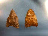 Pair of Jasper Paleo Related Points, Pennsylvania Collection, Longest 1 1/2