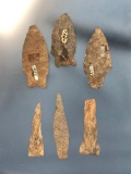 (6) Points and Drills, Straub Collection Central PA, Longest 2 1/2