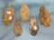 Lot of 5 Broad Style Stem Points, New England Collection, MA + CT, Longest 2 1/2