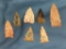 Lot of 7 Side Notch/Lanceolate Points, New England Collection, MA + CT, Longest 2 1/2