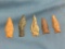 Lot of 5 Fishtail Points, New England Collection, Massachusetts, Longest 1 7/8