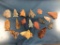 Lot of 17 Southeastern US Arrowheads, Longest 2 5/16