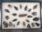 Frame of 22 New York Arrowheads, Morgan Road, Savanah NY. Onondaga Artifacts