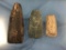 Lot of 3 Douglas Co., Illinois Celts, Adze, Longest 5 3/4