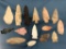 Lot of 15 Illinois Arrowheads, Corner Notch, Stem, Nicks Noted on some points, Longest 3 15/16