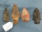 Lot of 4 Ohio Arrowheads/Blades, MacCorkle, Adena, Longest measures 3 5/8