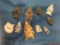 Lot of 10 Arkansas Arrowheads, Longest 2 1/2