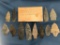 Lot of 12 Rhyolite Arrowheads, Bedford and Dauphin Counties, Longest 3 1/2