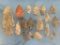 18 Various Onondaga Chert Points, Seneca Lake, NY State, Ex: Walter, Longest 5 1/4