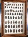 Lot of 64 Illinois Arrowheads, Indian Artifacts, Ex: Baier Collection