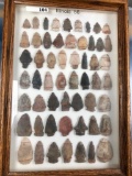 Frame 56 Illinois Arrowheads, Indian Artifacts, Ex: Baier Collection