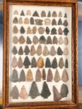 Frame 68 Mainly New England Arrowheads, Perkiomen, Indian Artifacts, Ex: Baier Collection