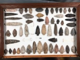 WOW Frame 54 East Coast, Central States, Midwest Arrowheads, Indian Artifacts, Ex: Baier Collection