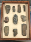 Lot of 10 Tools, Celts, Axes, Chisels Berks Co., PA Ex: Hoffman Personal Find, Longest 5 1/8