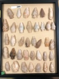 Lot of 37 Quartz Arrowheads, Longest 2 5/8