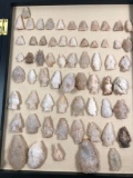 Lot of 60+ Quartz Arrowheads, Triangles, Longest 2 1/2