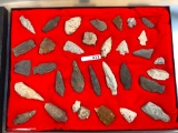 Lot of 33 Arrowheads, Indian Artifacts, Longest 3 3/8