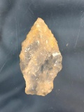 Clear Crystal Quartz Archaic Stem Point, 2 1/8