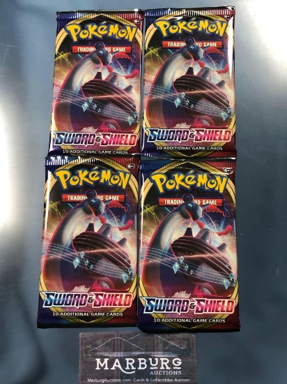 Pokemon x4 Sealed Booster Packs, Sword and Shield...