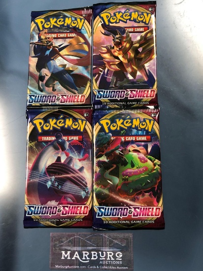 Pokemon x4 Sealed Booster Packs, Sword and Shield...