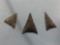 Lot of 3 Iroquoian Style Triangle Points, Longest 1 5/16