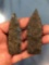 Pair of Copena Blades, Tennessee, Longest 3 3/16