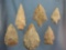 Lot of 6 Quartzite Blades, Points, Berks Co., PA Ex: Flannigan Collection, Longest 3