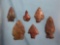 x6 Red Heat-Treated Jasper Points, Berks Co., PA, Longest 2 3/16