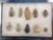 Lot fo 10 Central States Arrowheads, Longest Point Measures 2 7/8