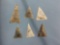 Lot of x6 Tennessee Triangle Points, Greene County, Longest 1 1/4