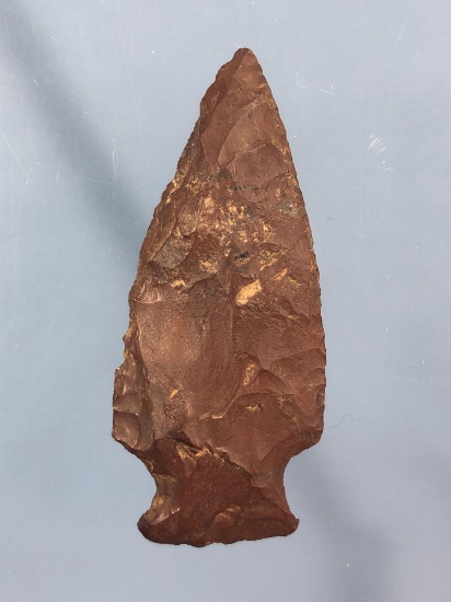 2 1/2" Heat-Treated Red Jasper Broad Style Point, Lehigh Co., PA