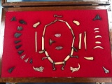Frame of 51 Various Artifacts, Points, Beads, RARE Artifacts, Wythe Co., VA