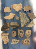 Nice Lot of Soapstone Vessel Shards/Salvaged Pendants, Hiwassee Island Site, Meigs Co., TN