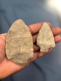 Pair of Rhyolite Points, Lehigh Broad Point, Longest 3 3/4