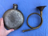 Vintage Gello Cantine + Brass Horn, Marked