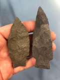 Pair of Archaic Stem/Hoover's Island Point, Lancaster Co., PA, Longest 3 3/4