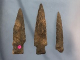 Lot of 2 Bare Island Points and Drill, Longest 3 13/16