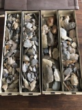 4 Boxes of Shelly's Island, PA Arrowheads, Indian Artifacts, Field Grade, Broken+Complete