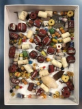 Lot of Mid-Late 1800's and Modern Beads, Sandcast, African Trade, Venitian Trade Beads