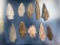 Lot of 10 Various Points, Midwest+Central States Arrowheads, Longest 3