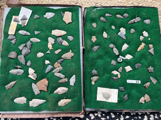 Large lot of x2 Frames Misc Arrowheads/Artifacts, Halifax PA Area, Ex: Enders