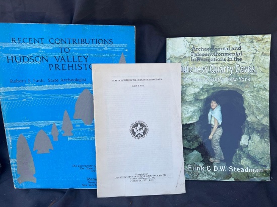 3 Books by Robert Funk, "Recent Contributions of Hudson Valley", Dutchess Quarry, Early Cultures, 19