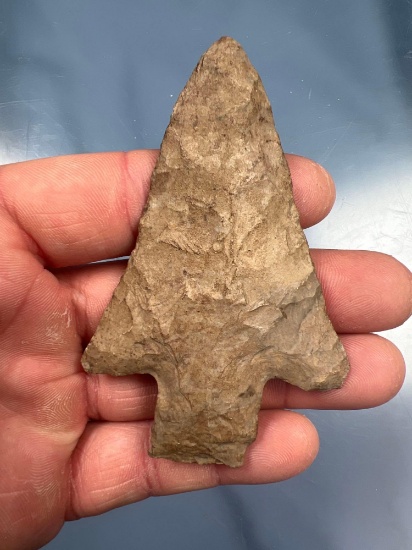 WOW 3 3/8" Onondaga Genesee Point, Found in New York, Wide Piece, Flea nick one shoulder Arrowhead